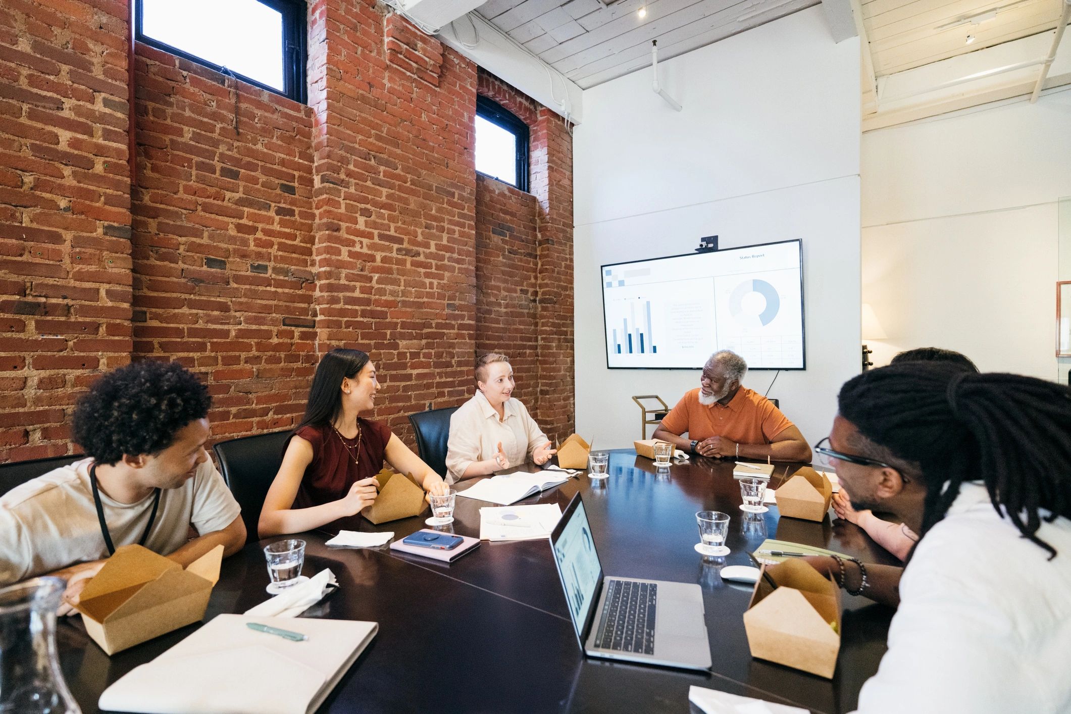 Enterprise team meeting in a boardroom